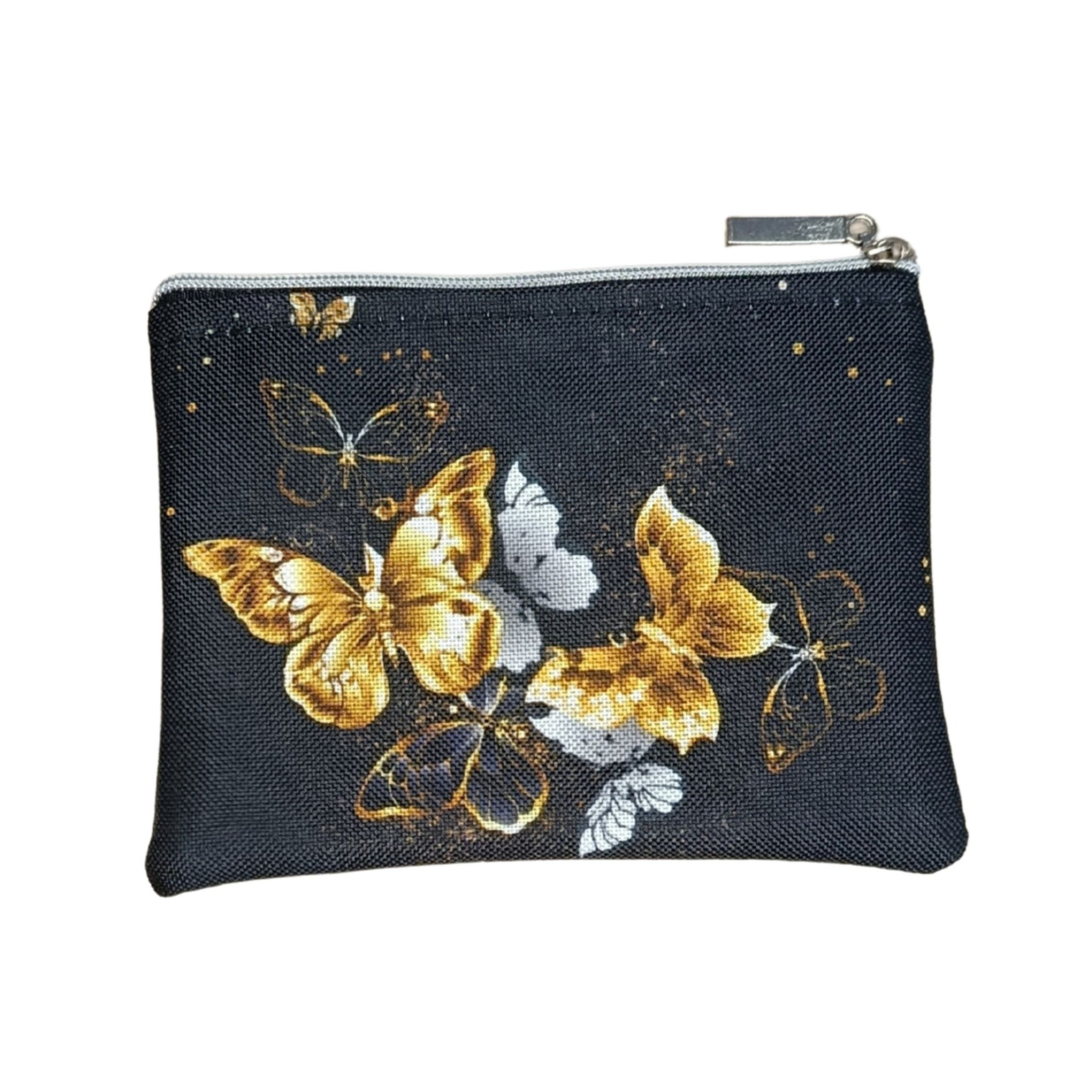 Kapsička s motivem motýlků ve zlatém prachu